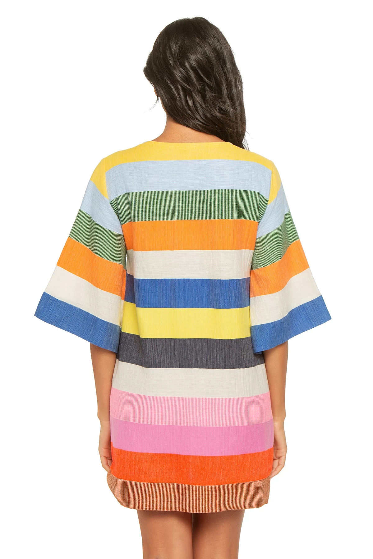 PARITI FIESTA Belkis Stripe Plunge Mini Caftan image number 2