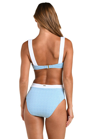 POWDER BLUE Alexandria Colorblock Bikini Top