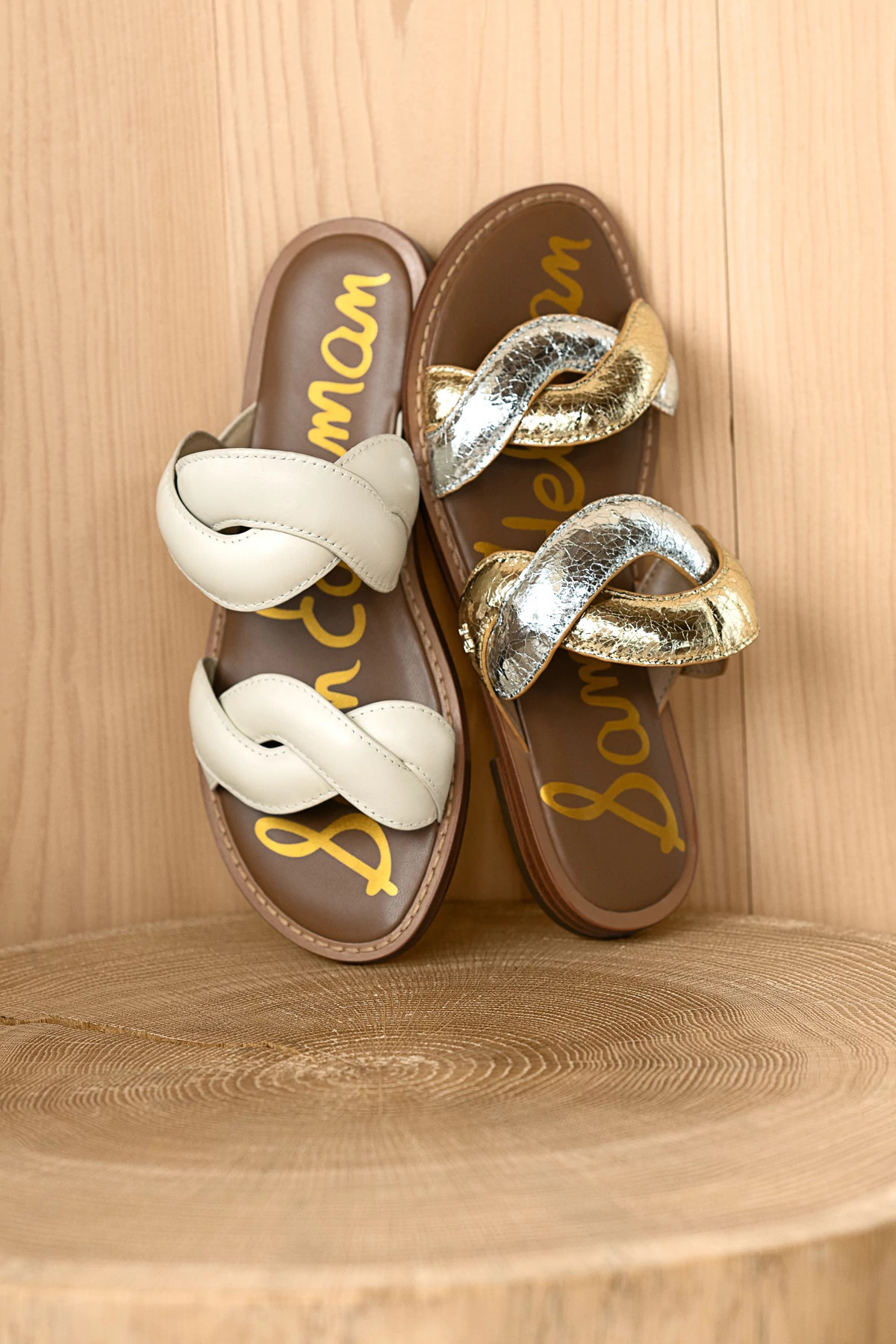 GOLD/SILVER Hellen Braided Slide Sandal image number 3