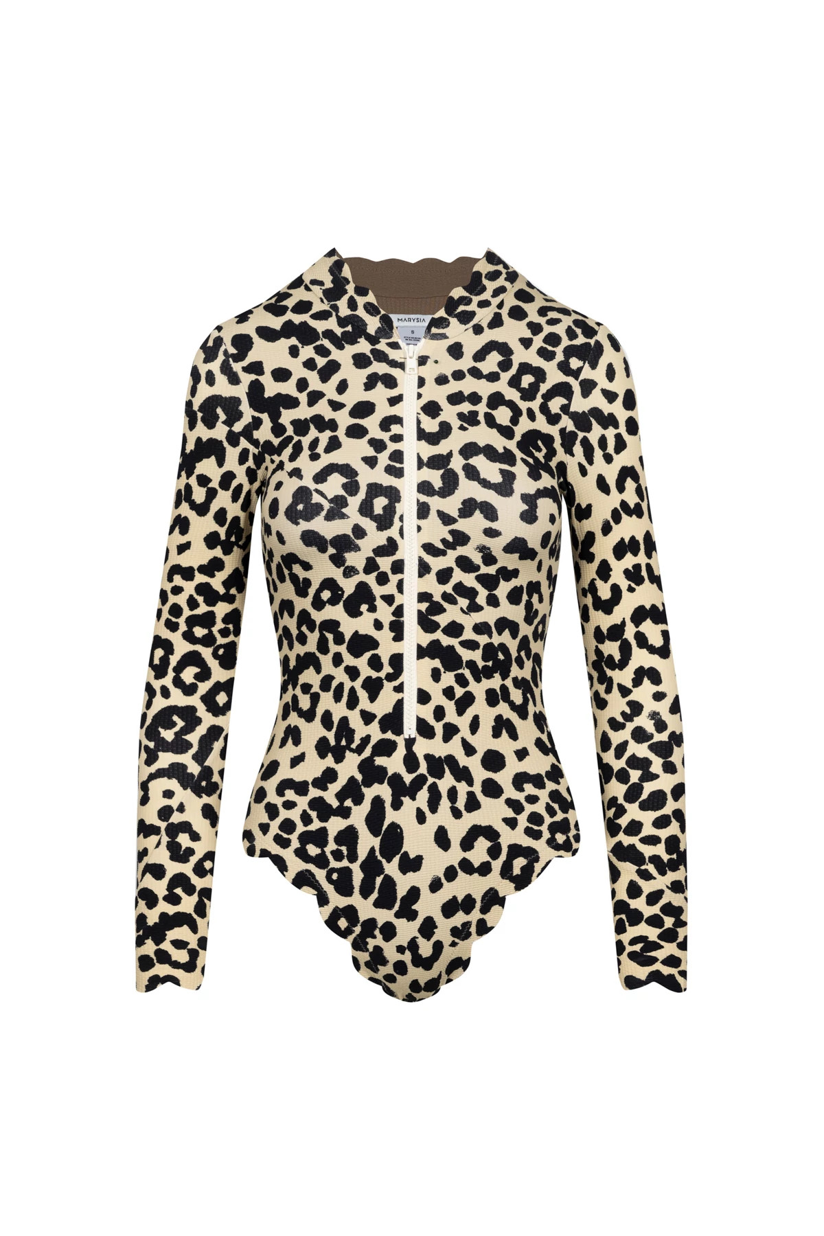 CHEETAH Long Sleeve Scallop One Piece image number 6