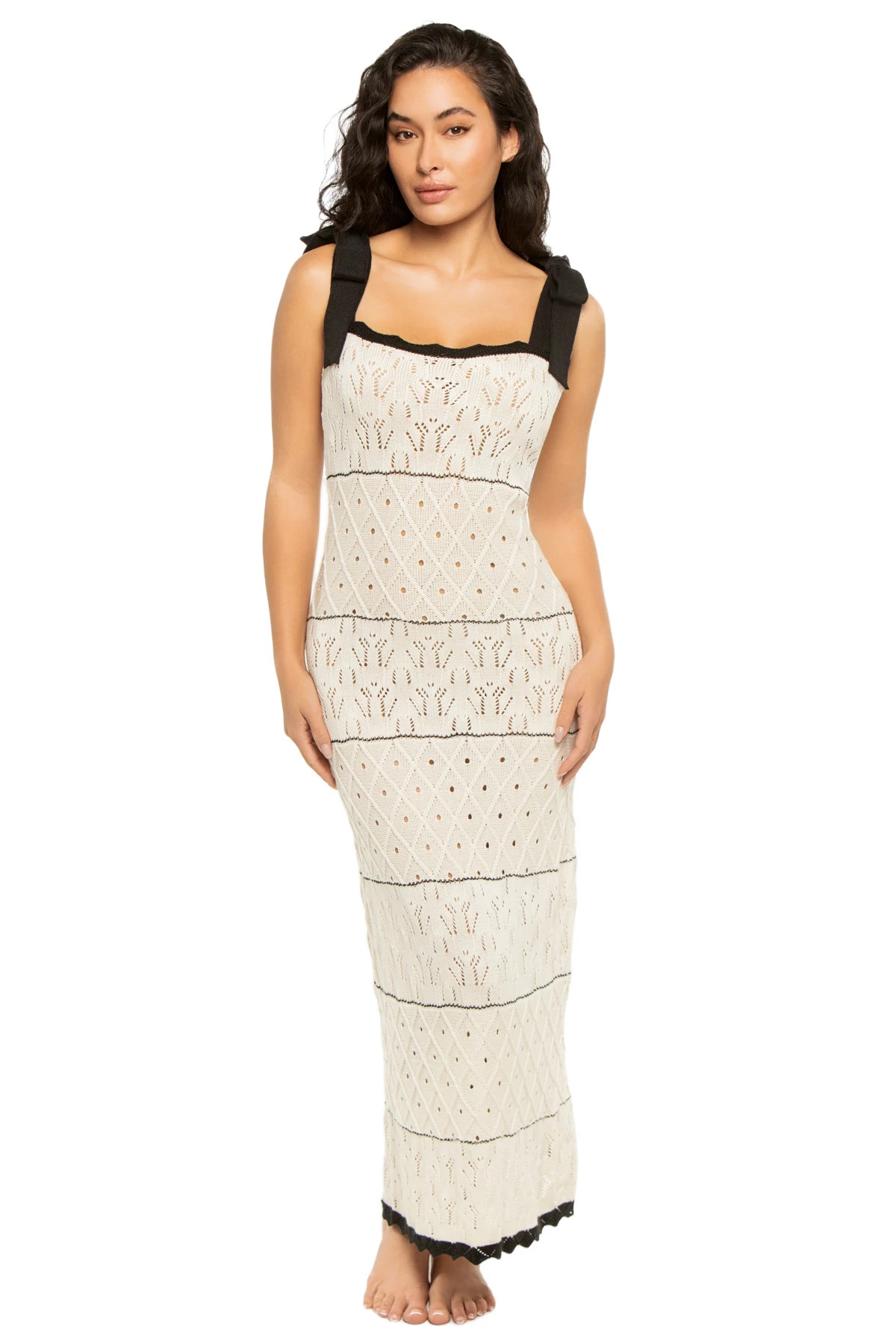 WHITE/BLACK Valeria Maxi Dress image number 1