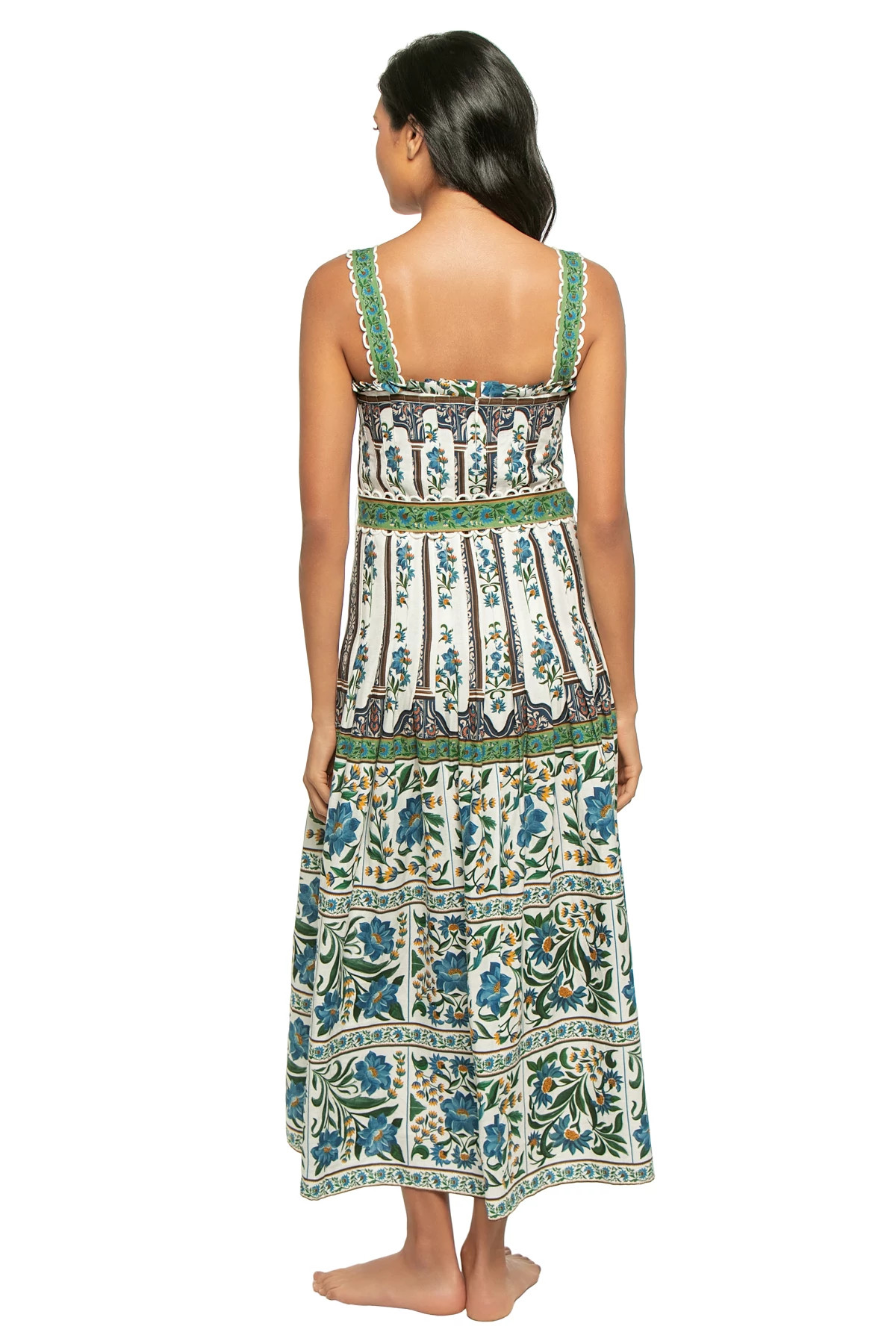 MANOELA OFF-WHITE Manoela Tropical Tile Print Maxi Dress image number 2
