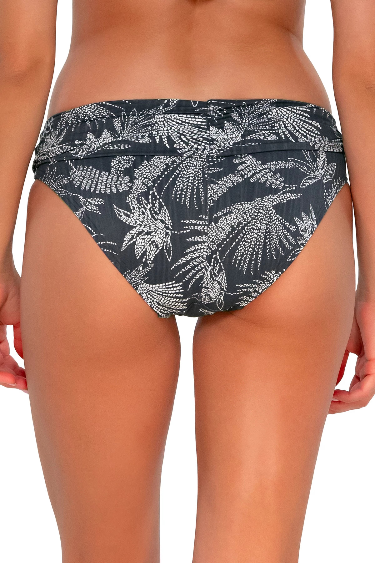 FANFARE SEAGRASS TEXTURE Unforgettable Banded Hipster Bikini Bottom  image number 2
