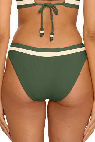 KELP/TAN Adela Ribbed Hipster Bikini Bottom