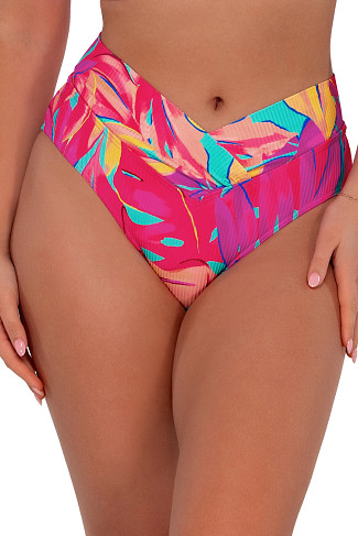 OASIS SANDBAR RIB Summer Lovin' V-Front High Waist Bikini Bottom