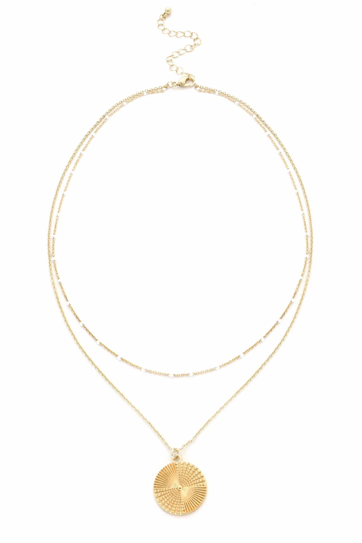 GOLD Dotted Coin Necklace image number 1