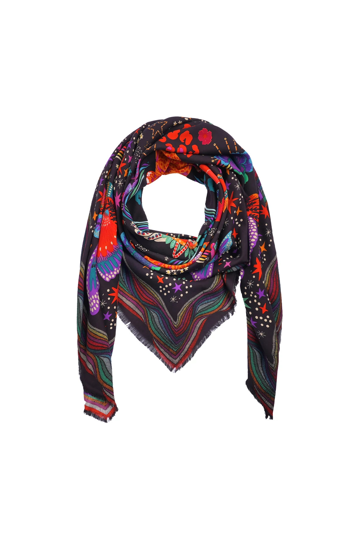 BLACK Crazy World Sarong image number 2