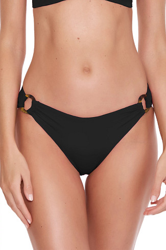 BLACK Ring Tab Side Hipster Bikini Bottom