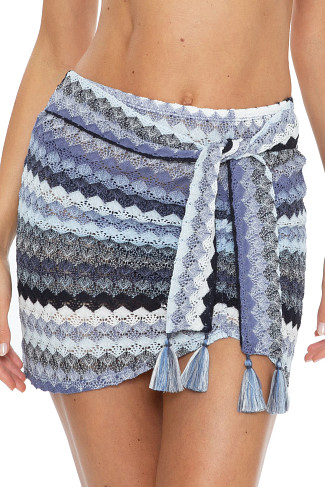 WATERFALL MULTI Crochet Stripe Sarong Skirt