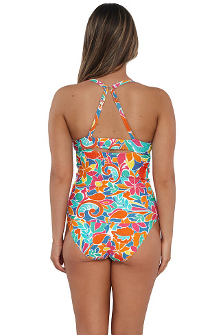 FESTIVE FLORAL SANDBAR RIB Serena Underwire Tankini Top (D+ Cup)