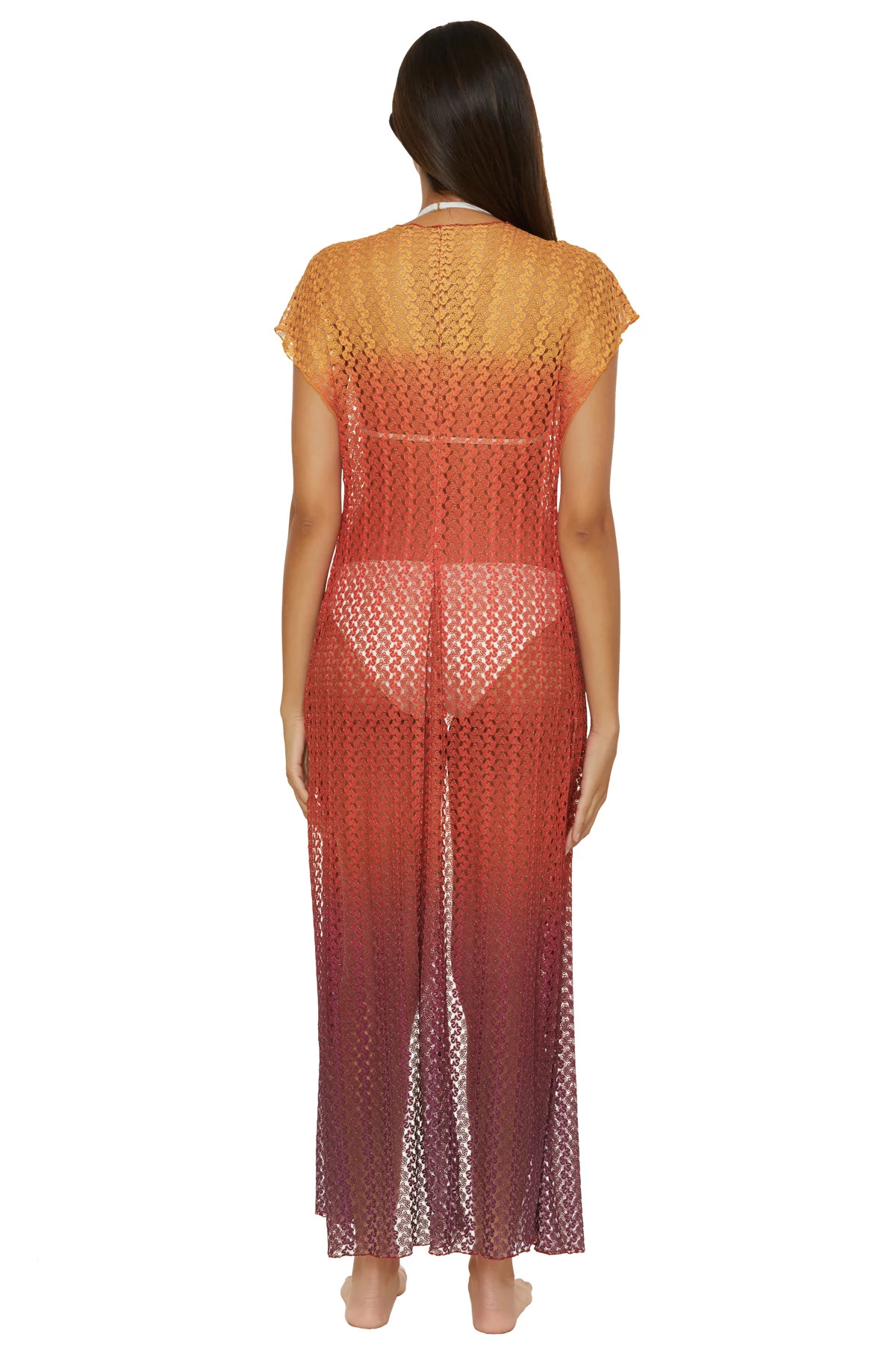 FIRE/AUBERGINE Sunset Ombre Long Kimono image number 2