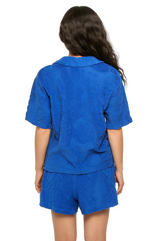 BLUE Blue River Tie Front Top