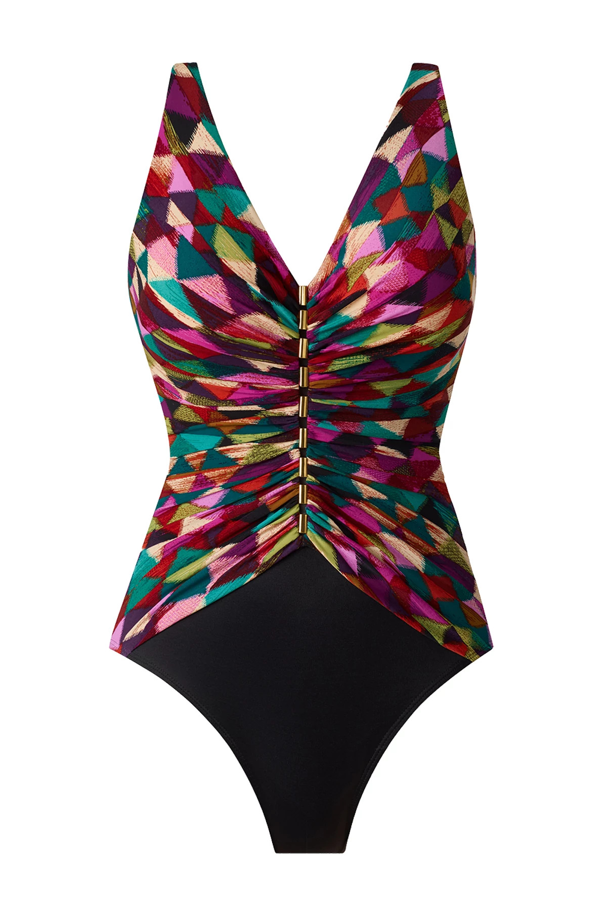 MULTI Charmer Ruched One Piece Swimsuit image number 5