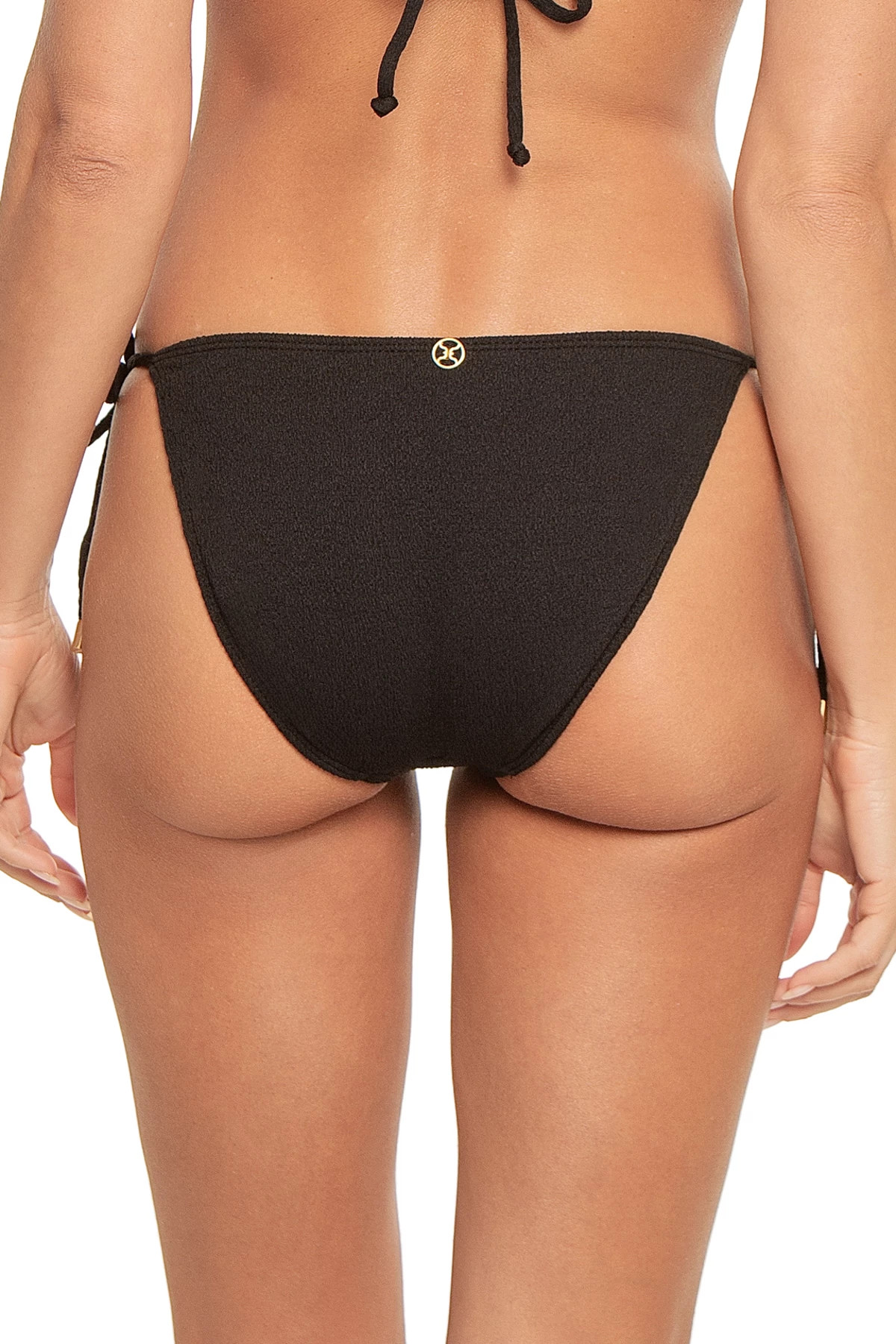 FIRENZE BLACK Firenze Textured Hipster Bikini Bottom image number 2