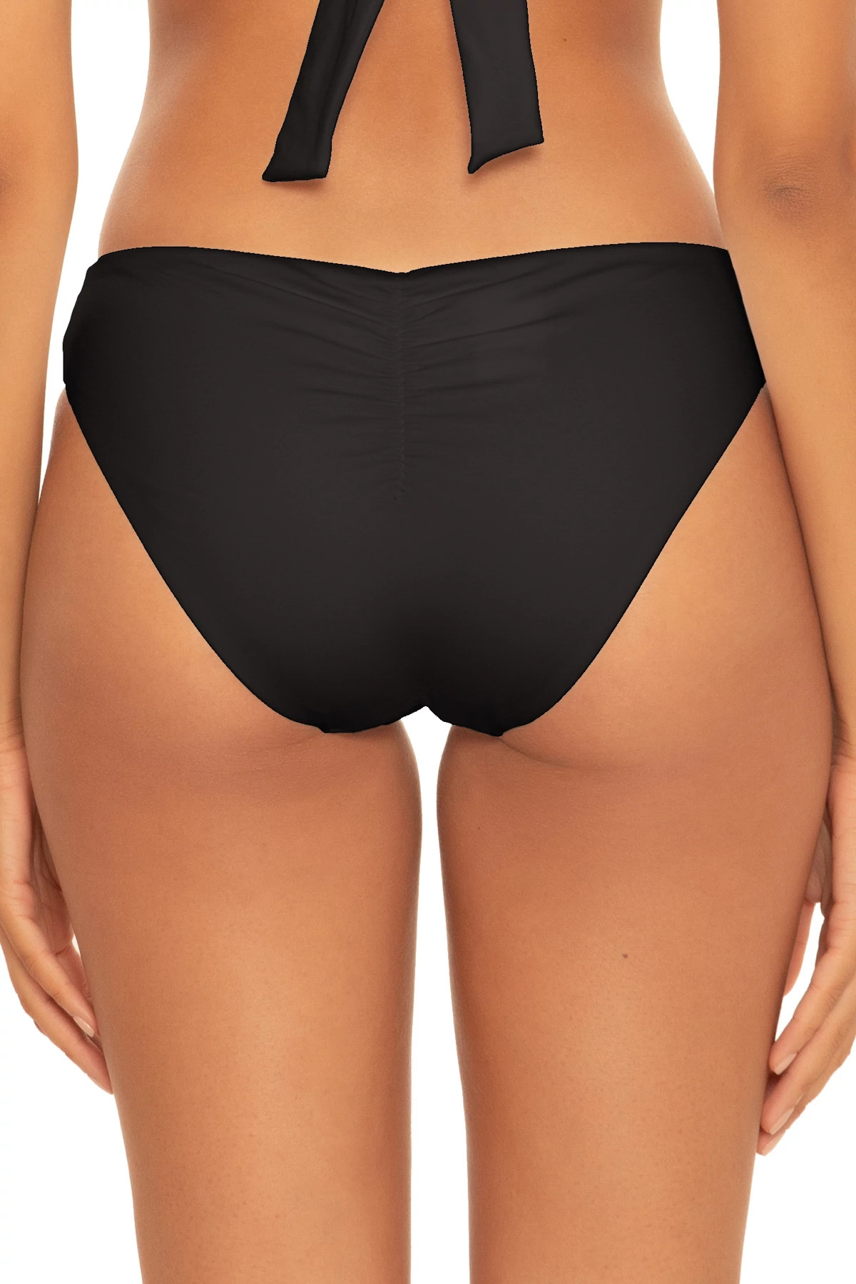 BLACK Adela Ruched Hipster Bikini Bottom image number 2