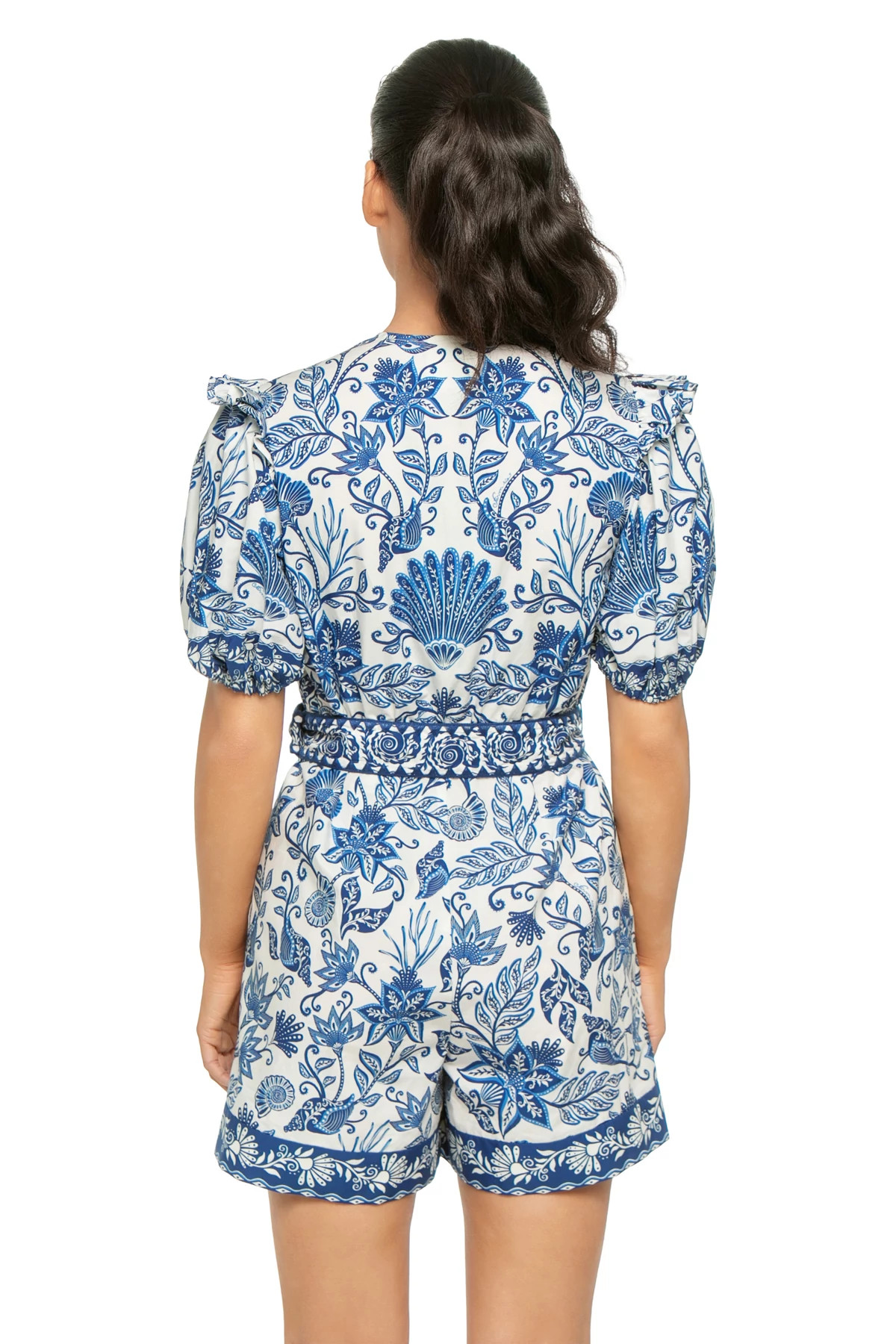 SHELL GARDEN OFF-WHITE V-Neck Romper image number 2