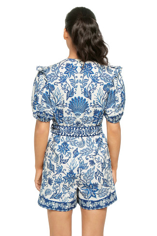 SHELL GARDEN OFF-WHITE V-Neck Romper