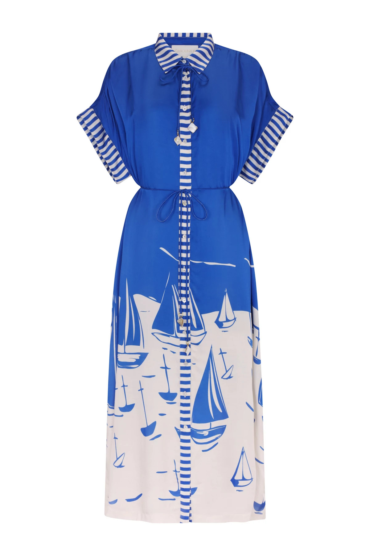 SAILBOATS Valerie Sailboat Print Caftan Dress image number 6