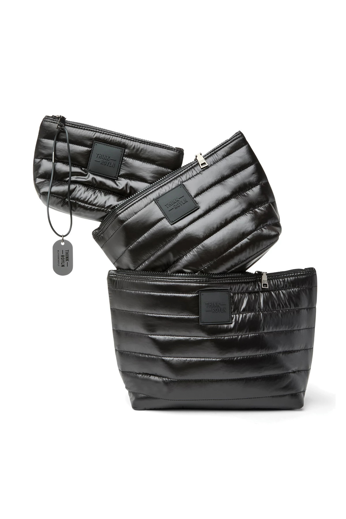 SHINY BLACK Travel Trio Pouch image number 1