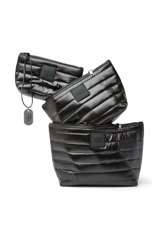SHINY BLACK Travel Trio Pouch