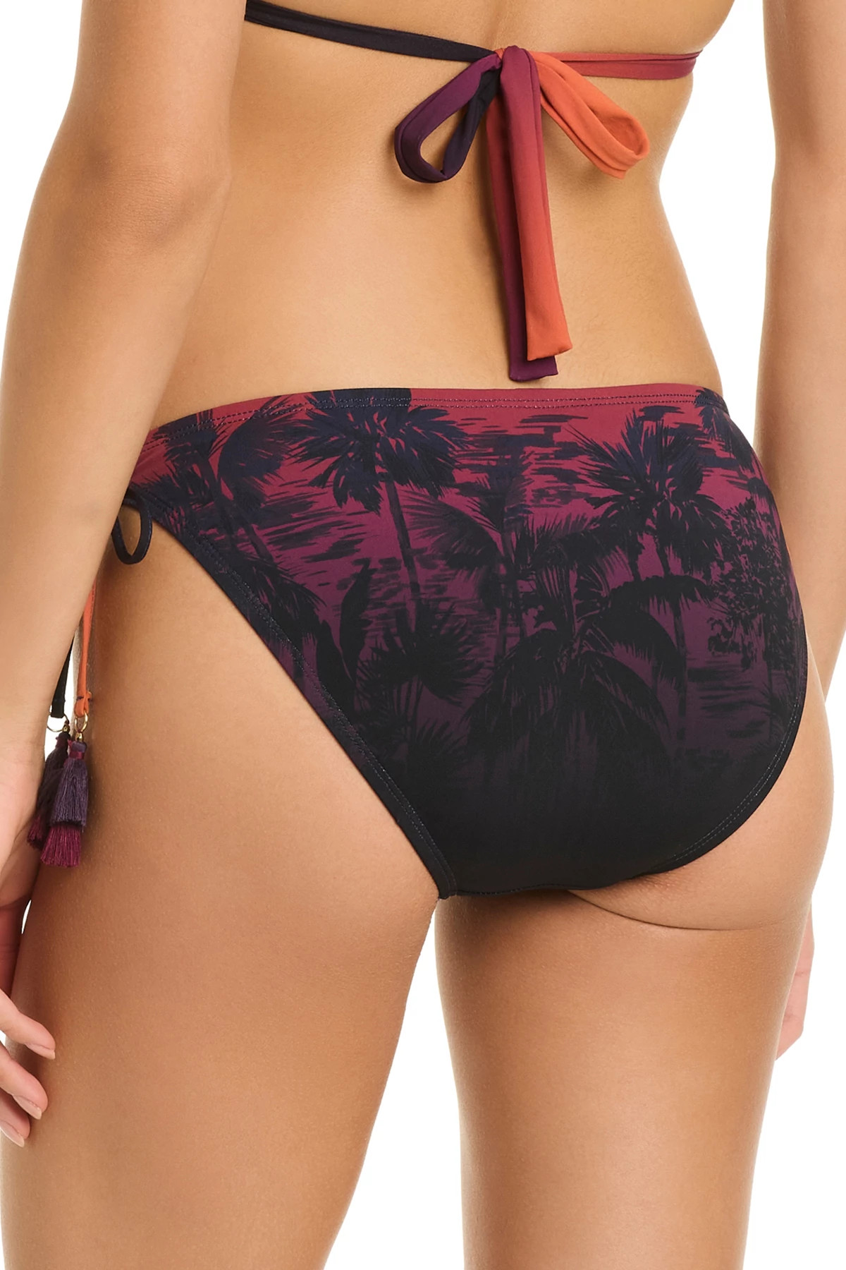 MULTI Ombre Palm Tie Side Bikini Bottom image number 2
