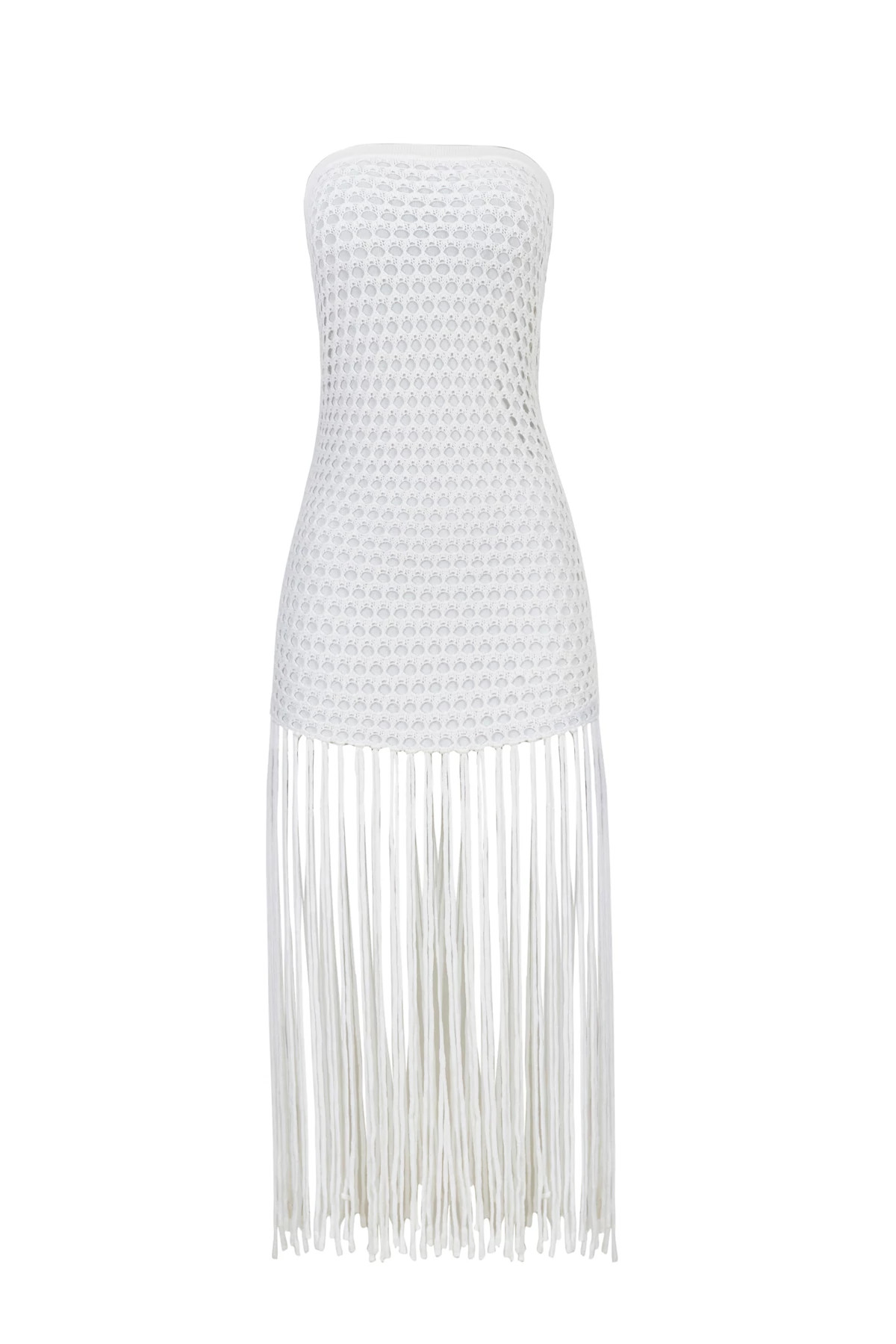 WATER LILY Vanessa Strapless Fringe Dress image number 4