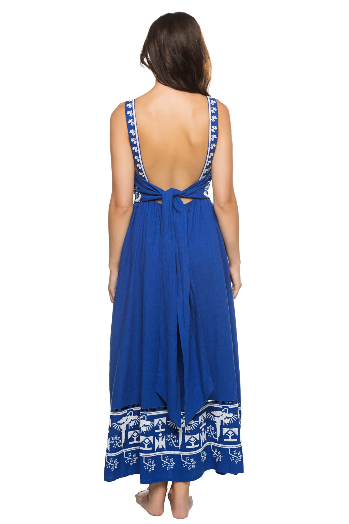 NAVY Navy Macaw Embroidered Maxi Dress image number 2
