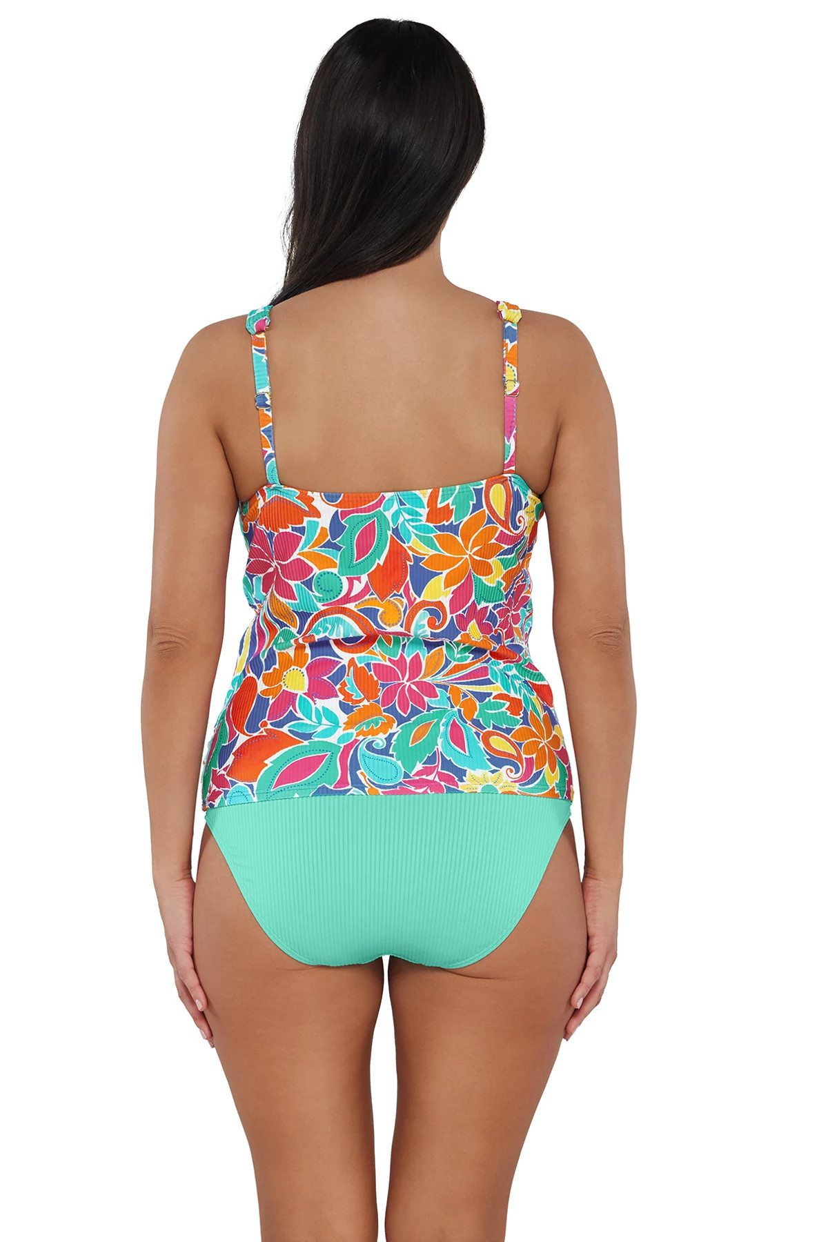 FESTIVE FLORAL SANDBAR RIB Emerson Tankini Top image number 3