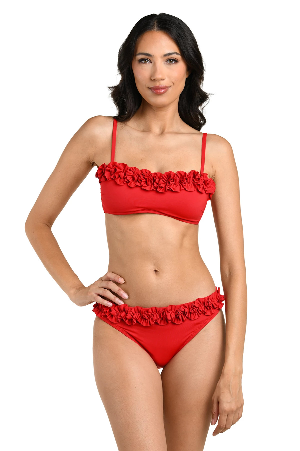 RUBY Ruffle Bandeau Bikini Top image number 3