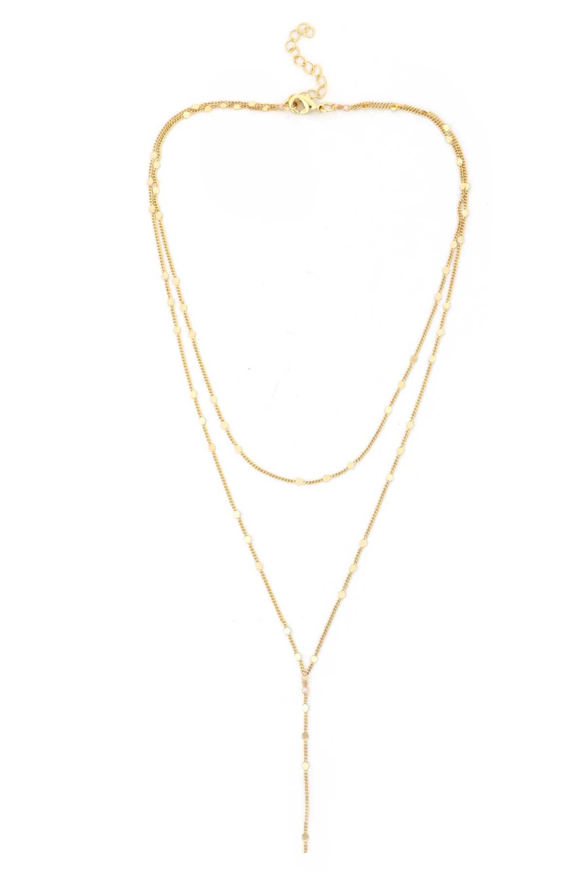 GOLD Sequin Layered Necklace image number 1