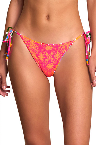JUNGLE RAIN Sunny Reversible Tie Side Brazilian Bikini Bottom