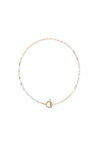 GOLD Pearl Chain Necklace
