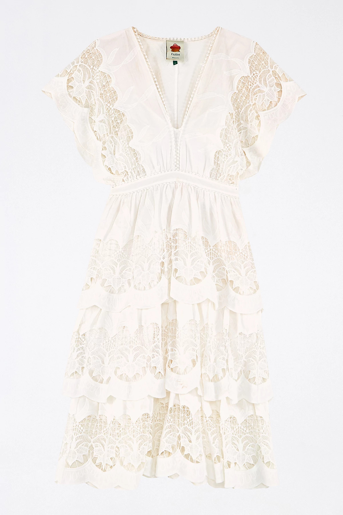 OFF WHITE Richelieu Lace Dress image number 4