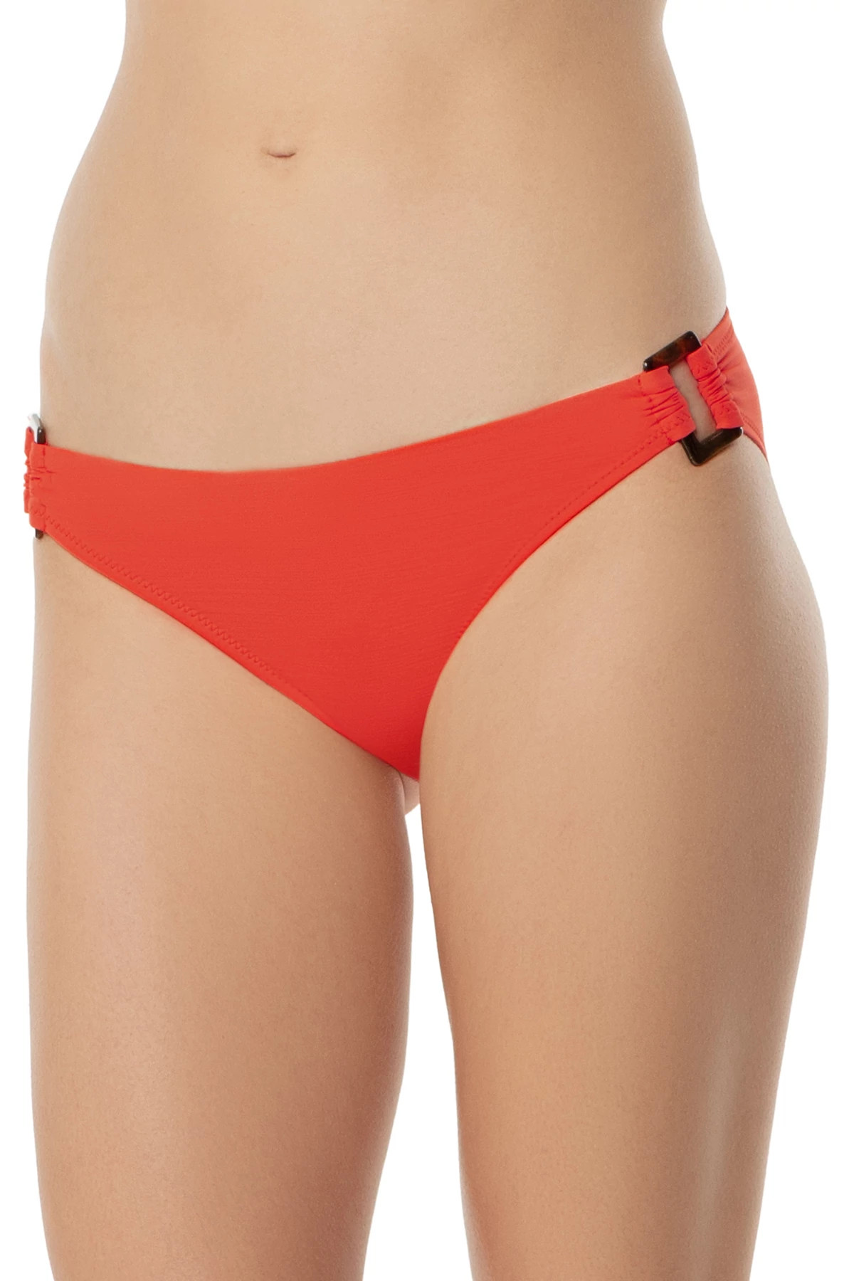 TROPICAL CORAL Textured Hipster Bikini Bottom image number 3