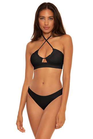 BLACK Candice Banded Halter Bikini Top