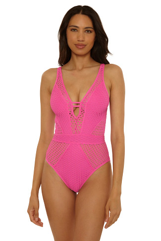 ROSE BERRY Show & Tell Plunge One Piece Swimsuit