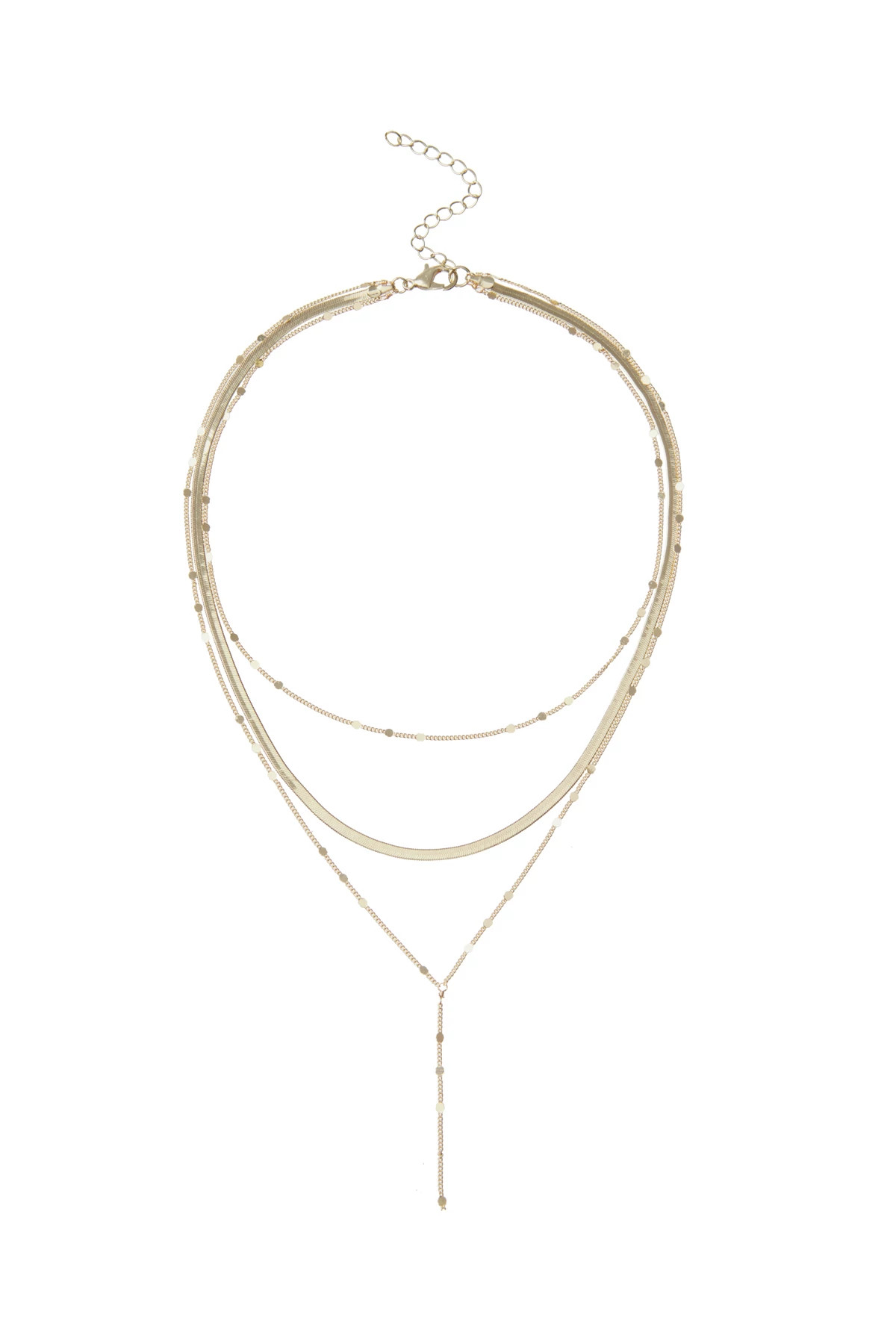 GOLD Delicate Layered Y Necklace image number 1