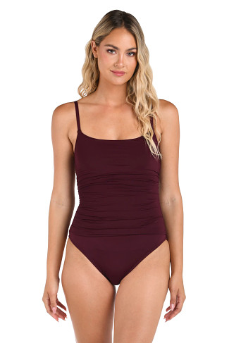 DARK CHERRY Island Goddess Lingerie One Piece Swimsuit