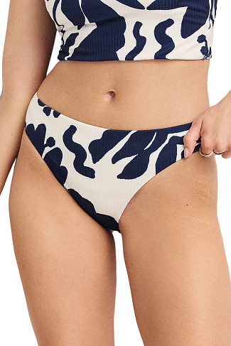 NIGHT FLOWER Cali Ribbed Floral Hipster Bikini Bottom