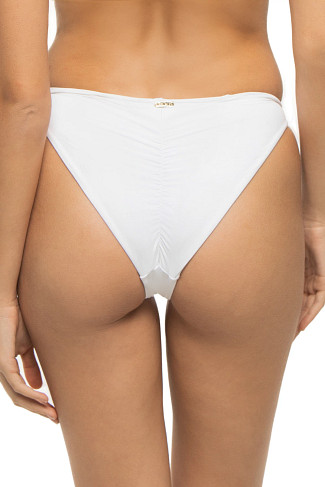 WHITE Jesse Tab Side Brazilian Bikini Bottom