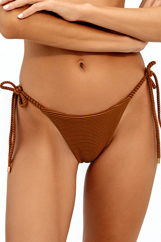 KAYLA CAMEL Full Tie Side Hipster Bikini Bottom