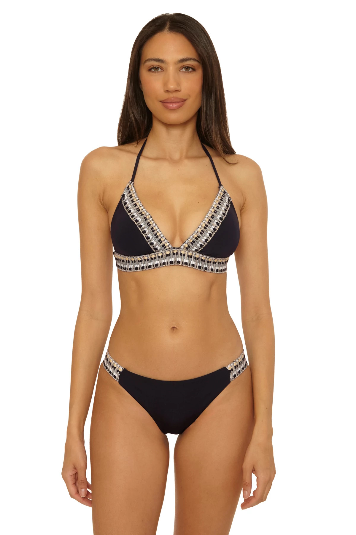 BLACK Avery Halter Bikini Top image number 1