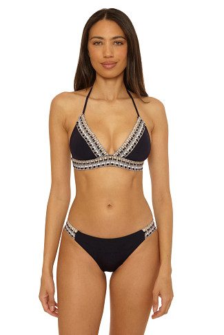 BLACK Avery Halter Bikini Top