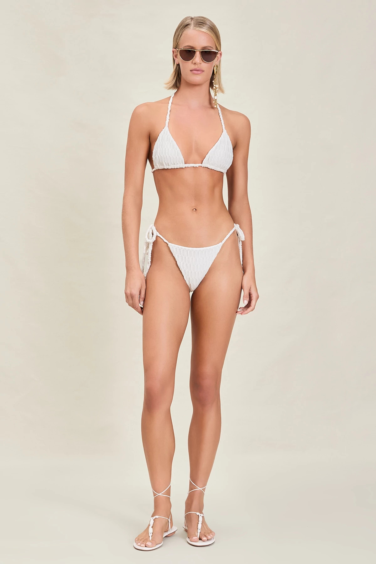 ECRU Rory Textured Triangle Bikini Top image number 3