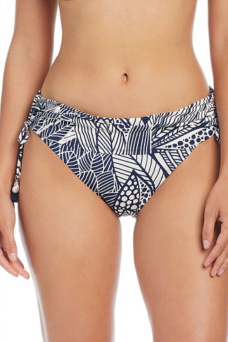 MIDNIGHT Shirred Tie Side Hipster Bikini Bottom