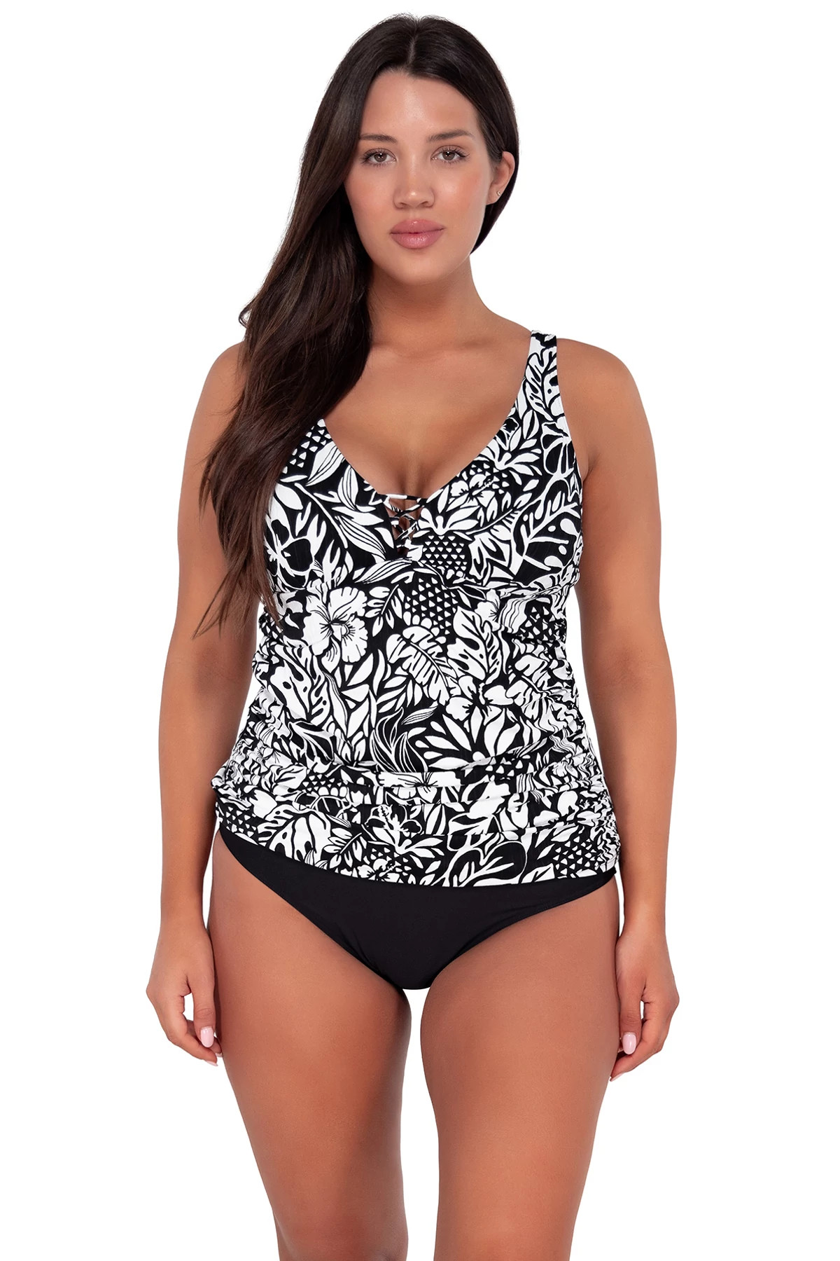 CARIBBEAN SEAGRASS TEXTURE Emerson Tankini Top image number 1