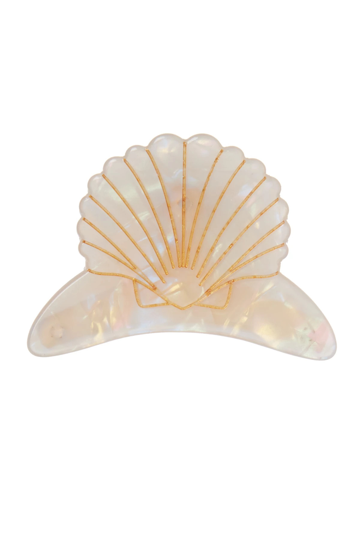 WHITE Large Shell Hair Clip image number 1