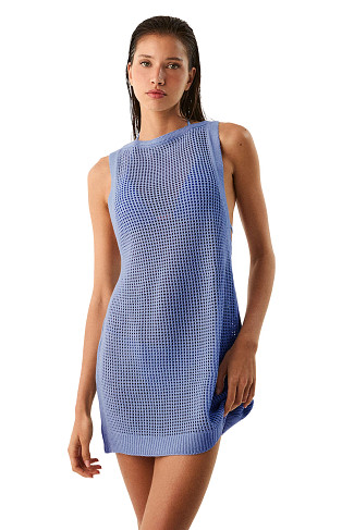 BLUE Erika Open Weave Mini Cover Dress