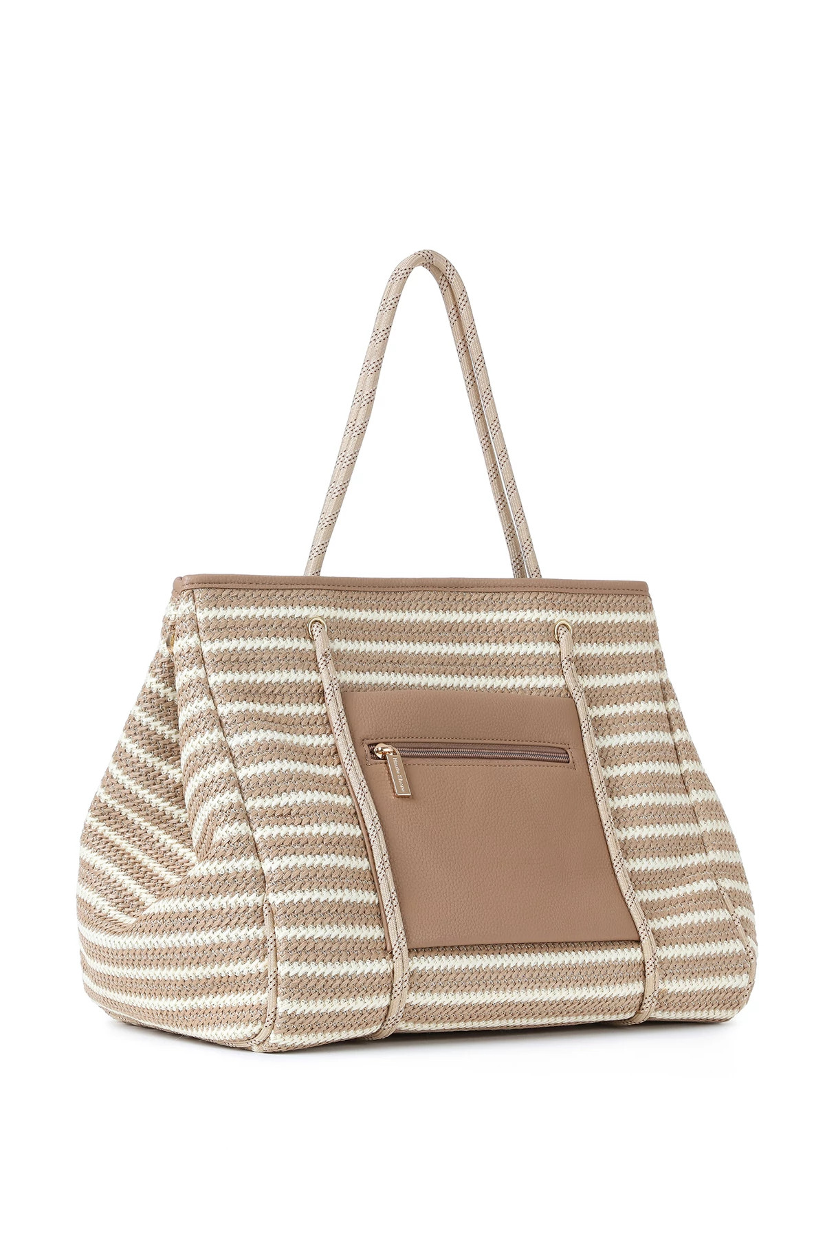 TOAST/NATURAL Greyson Capri Striped Raffia Tote image number 6