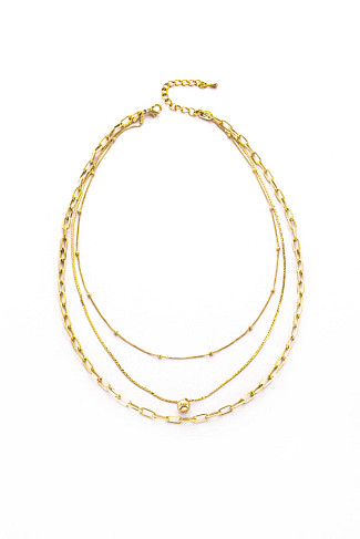GOLD Three Layer Dot Necklace